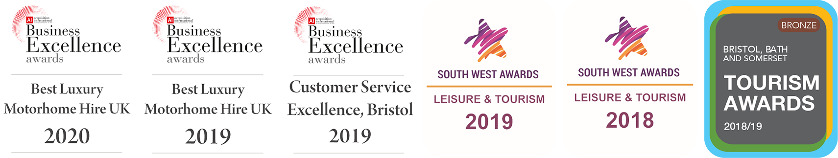 Award winning motorhome hire uk badges